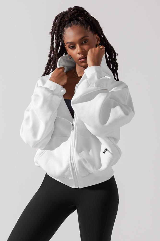 Zip Cloud Hoodie - White Product Image