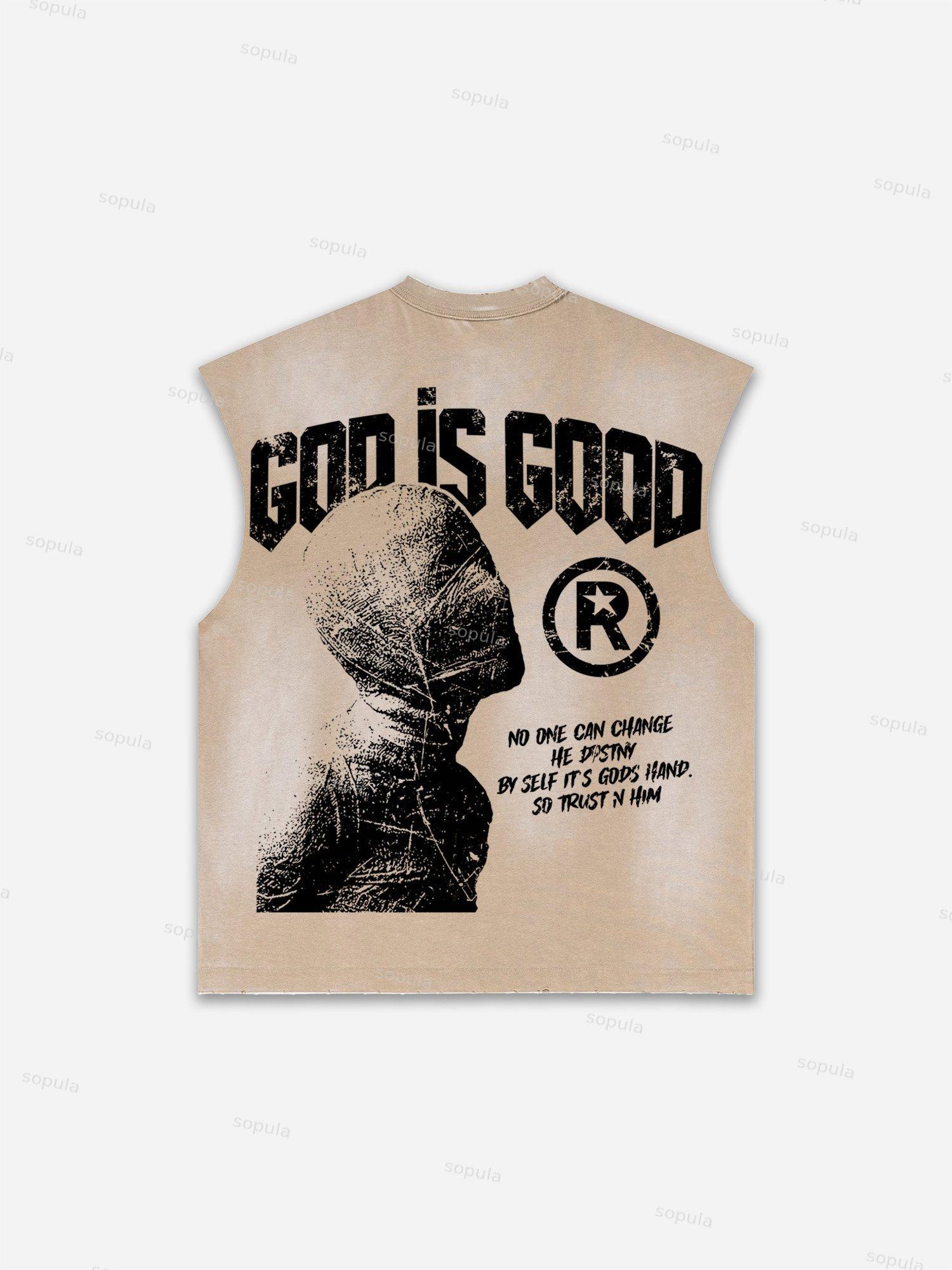 Future World Brainstorming Graphic Print Distressed Tank Top Product Image