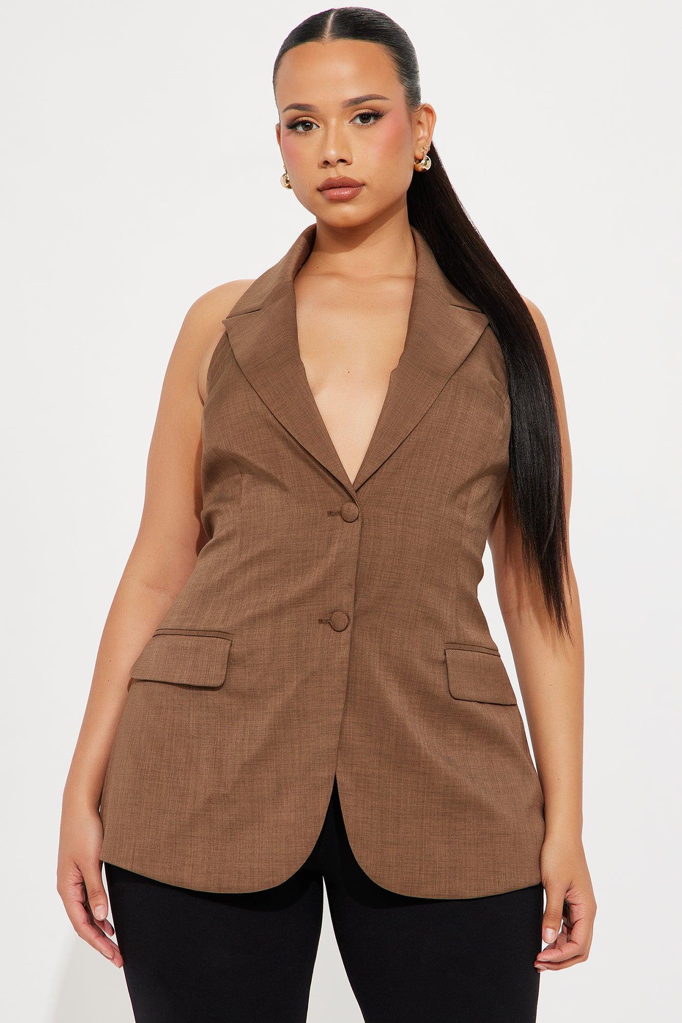 Sexy And Sophisticated Vest - Chocolate Product Image