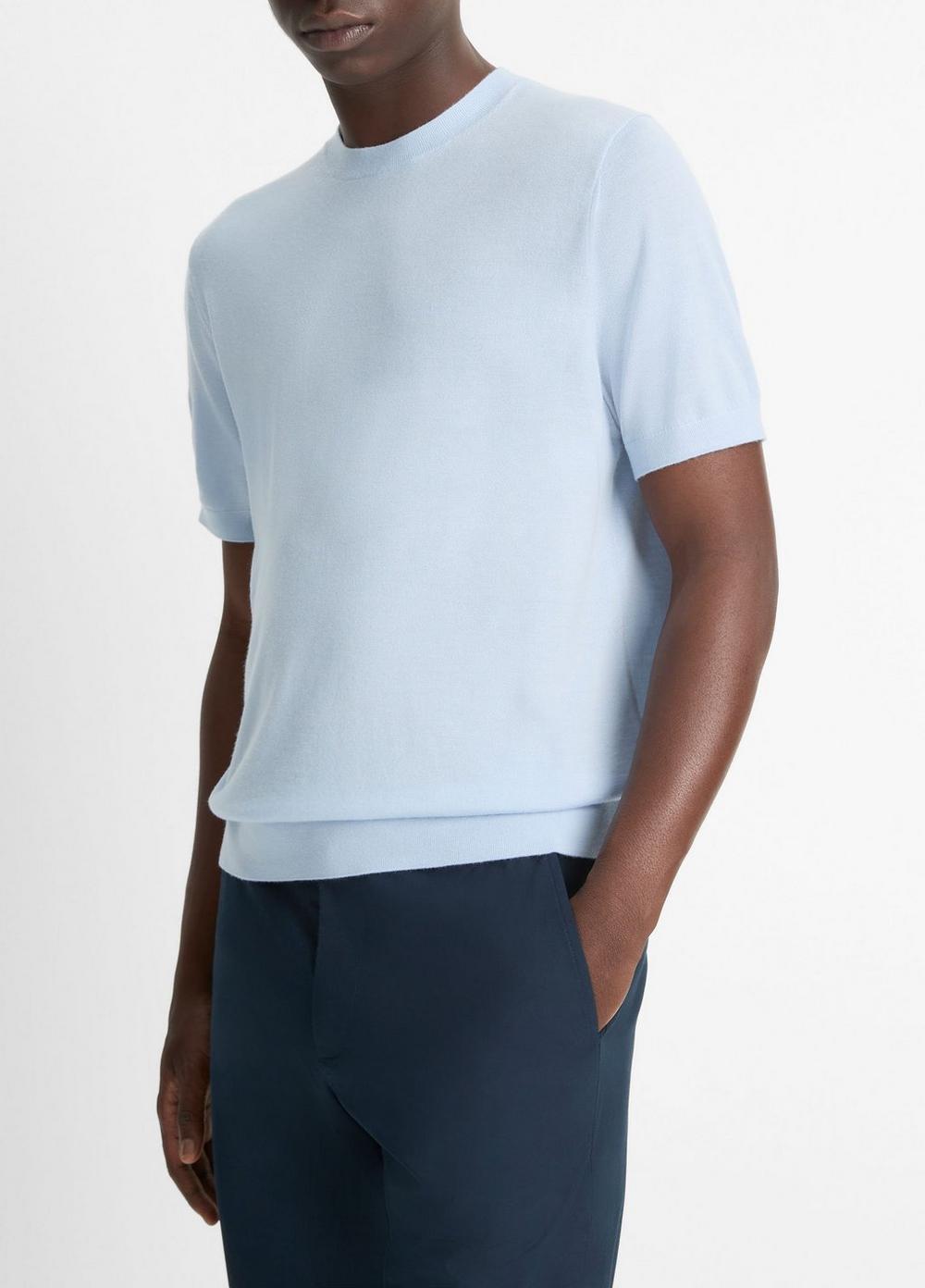 Featherweight Merino Wool-Cashmere Short-Sleeve Sweater Product Image