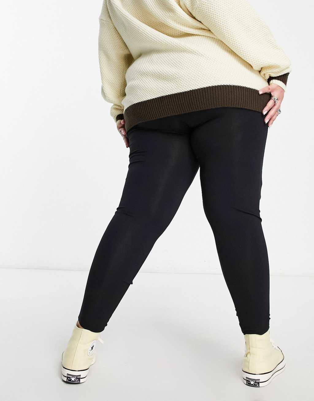 COLLUSION Plus deep waistband legging in black  Product Image