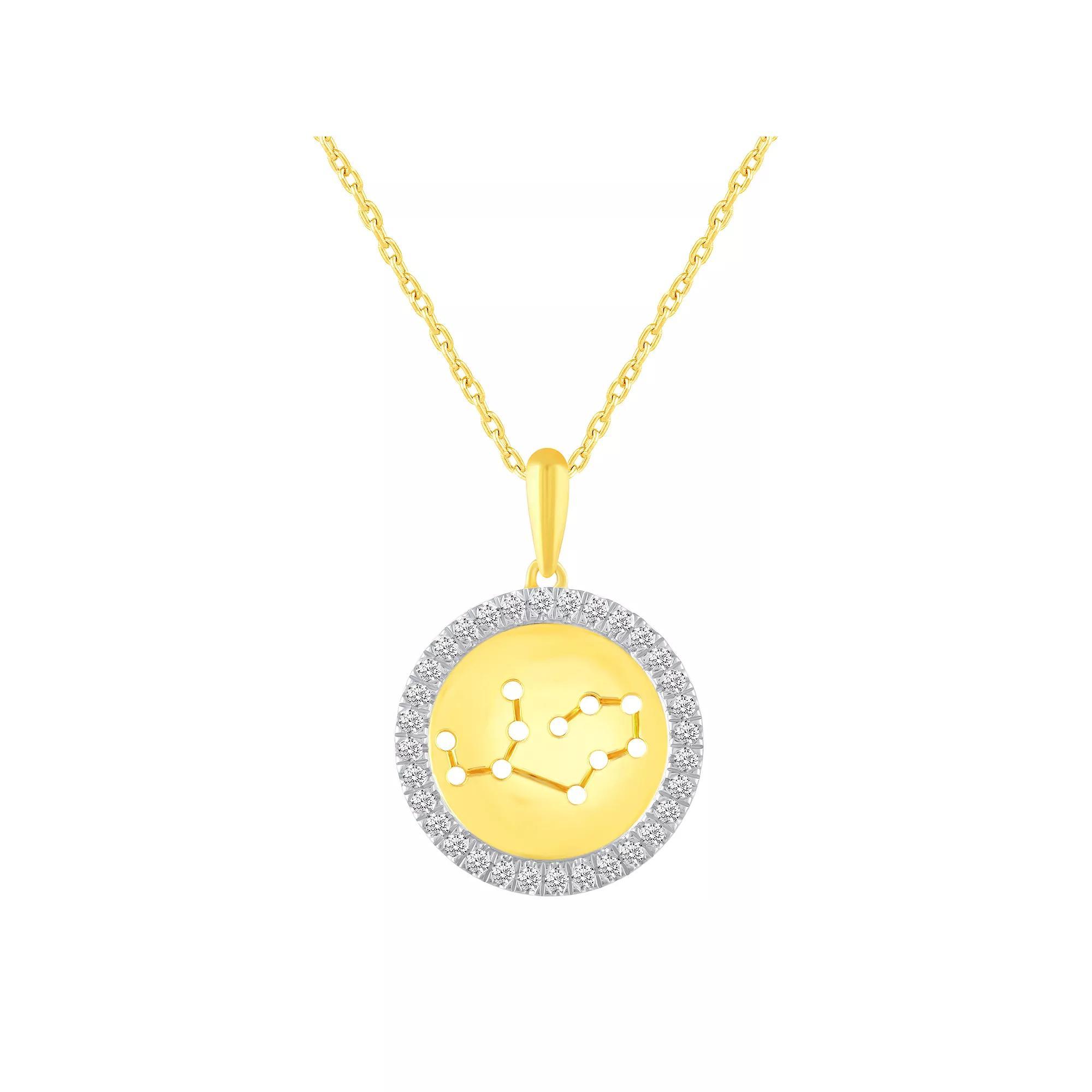 1/4 Carat T.W. Diamond Halo Zodiac Pendant Necklace, Women's, Size: 18", Cancer Product Image