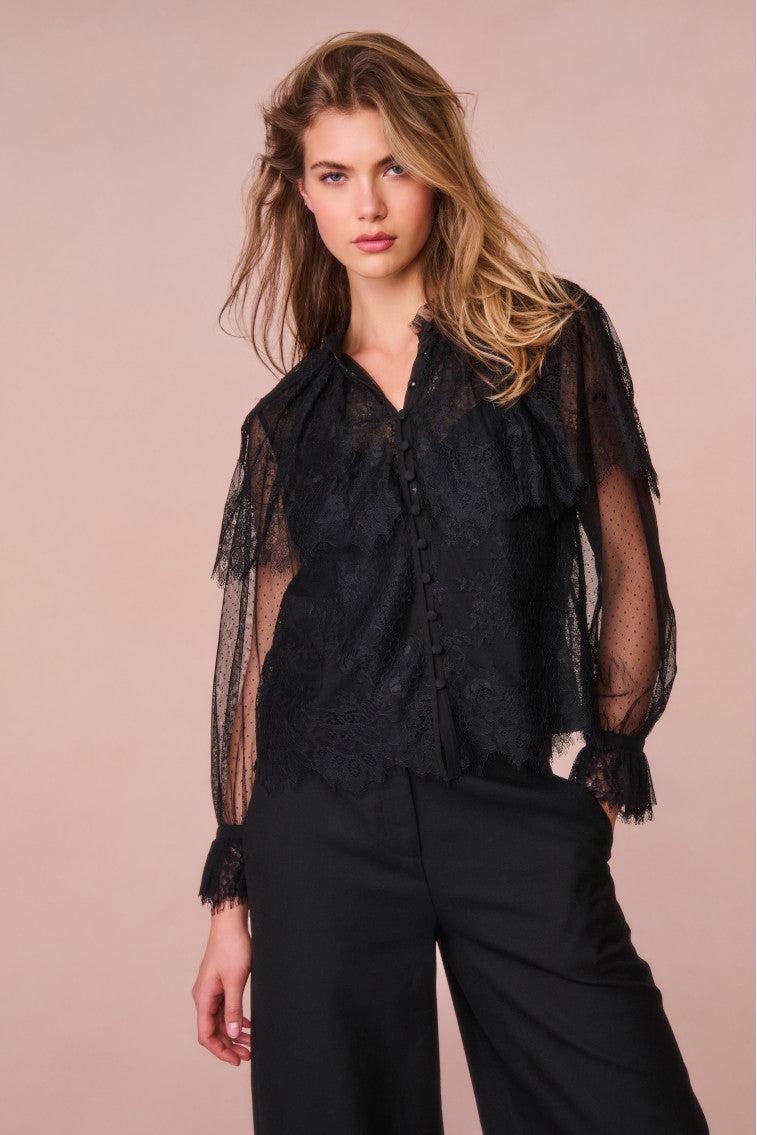 Duquette Sheer Lace Top Product Image