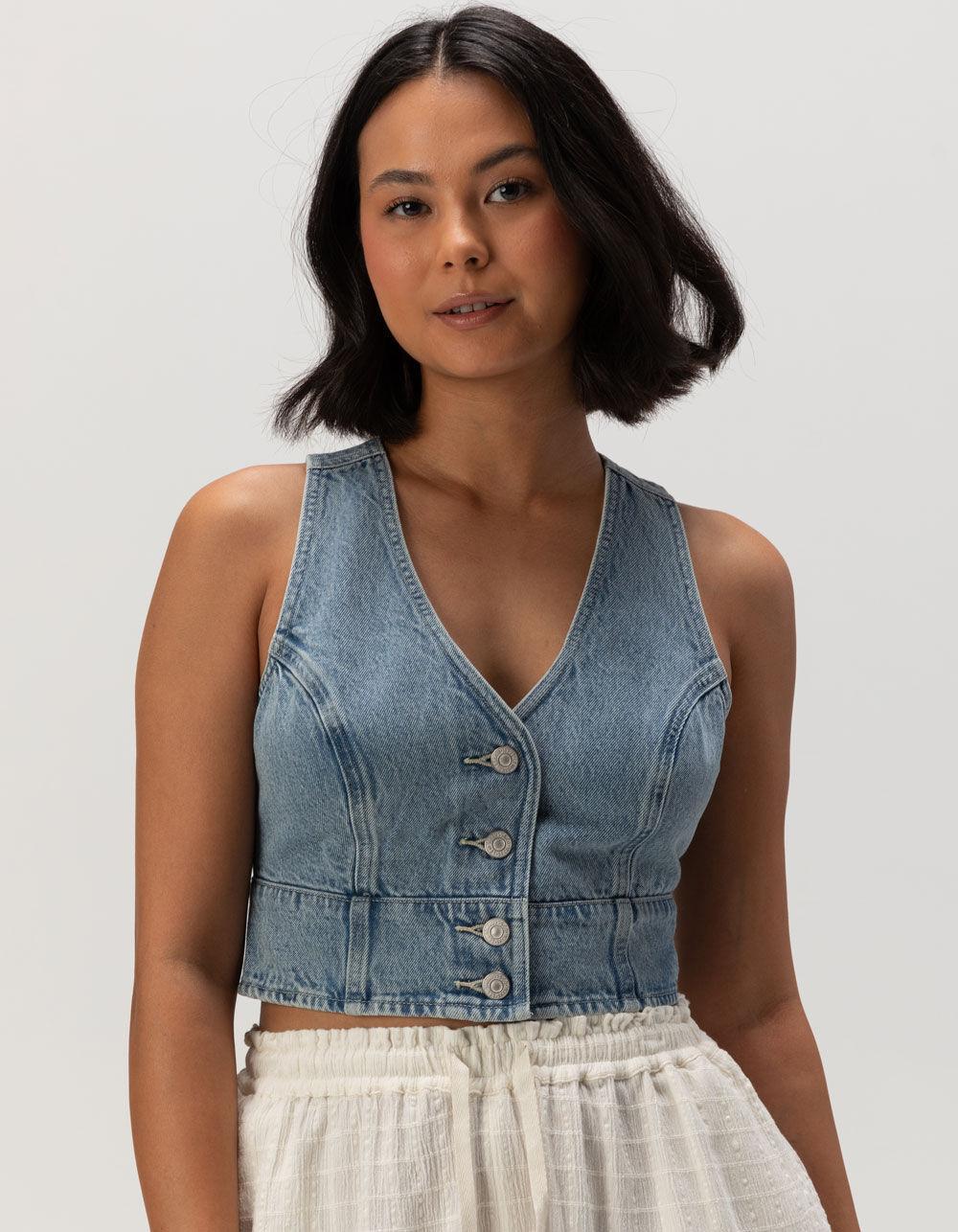 LEVI'S Premium Mona Denim Womens Corset - MEDIUM WASH Product Image