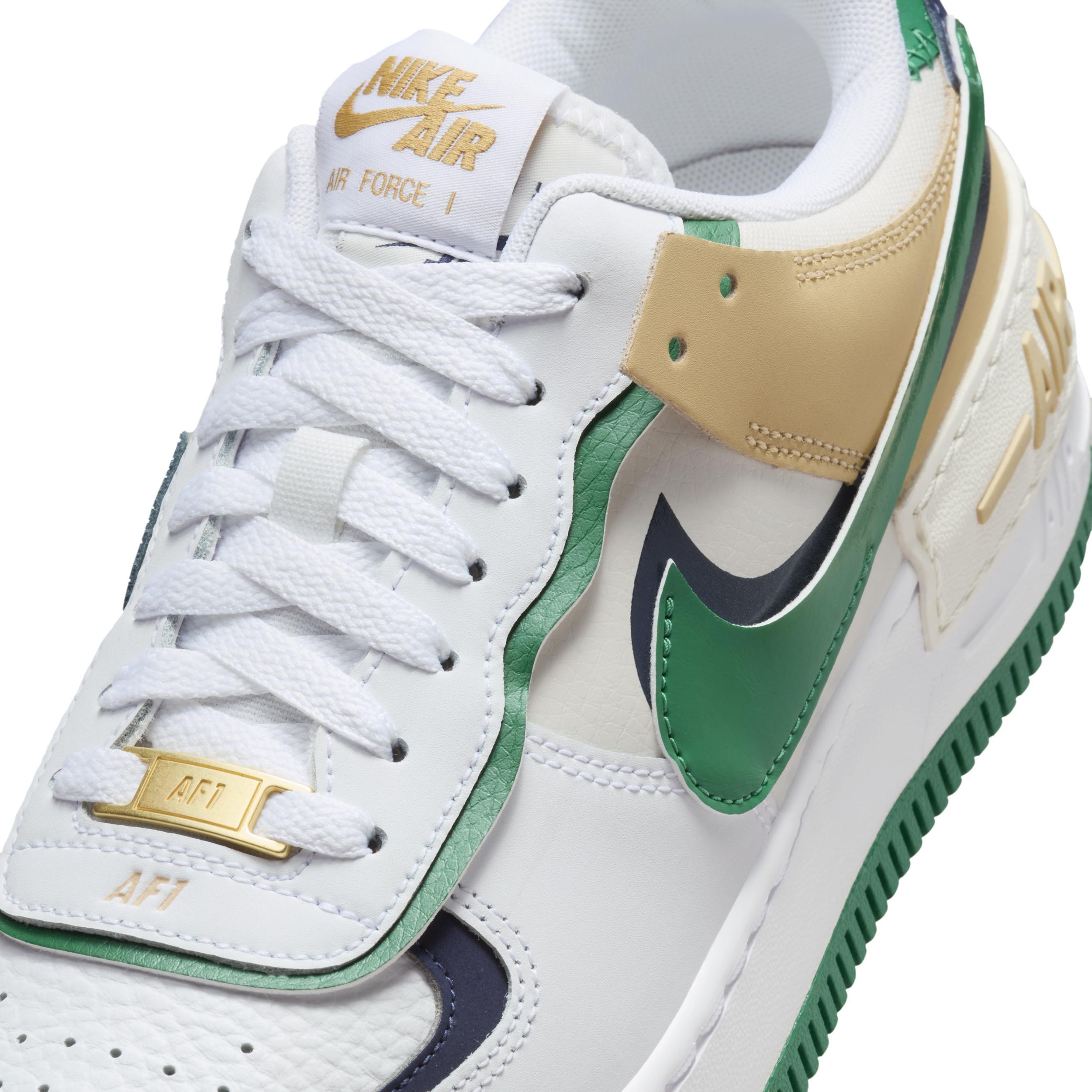 Nike Womens Nike Air Force 1 Shadow - Womens Shoes White/Midnight Navy/Malachite Product Image