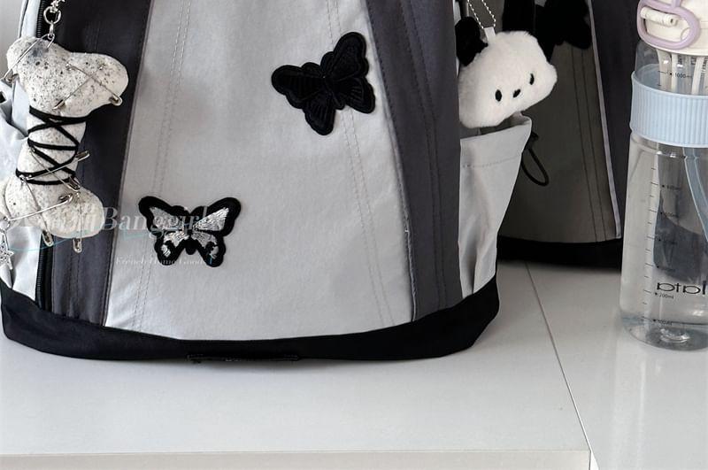 Color Block Butterfly Applique Backpack Product Image