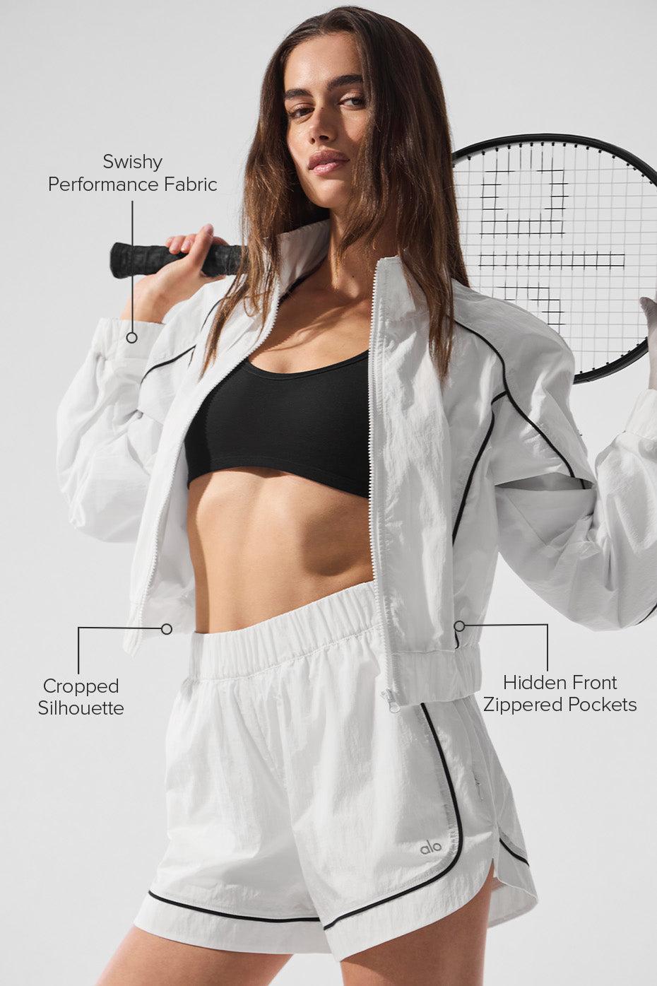 Motivate Full-Zip Track Jacket - White/Black Product Image