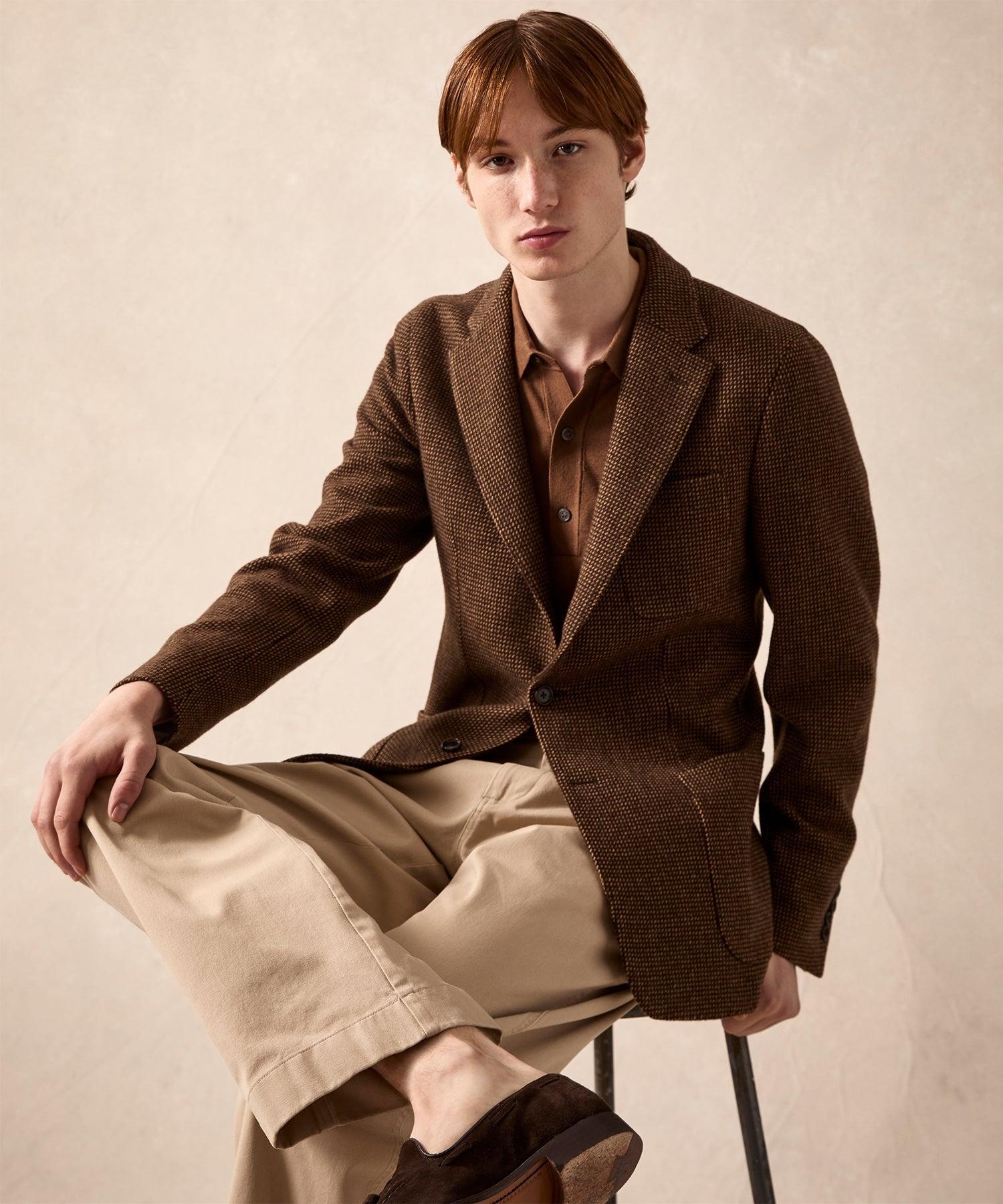 Italian Birdseye Wool Sport Coat in Dark Brown Product Image