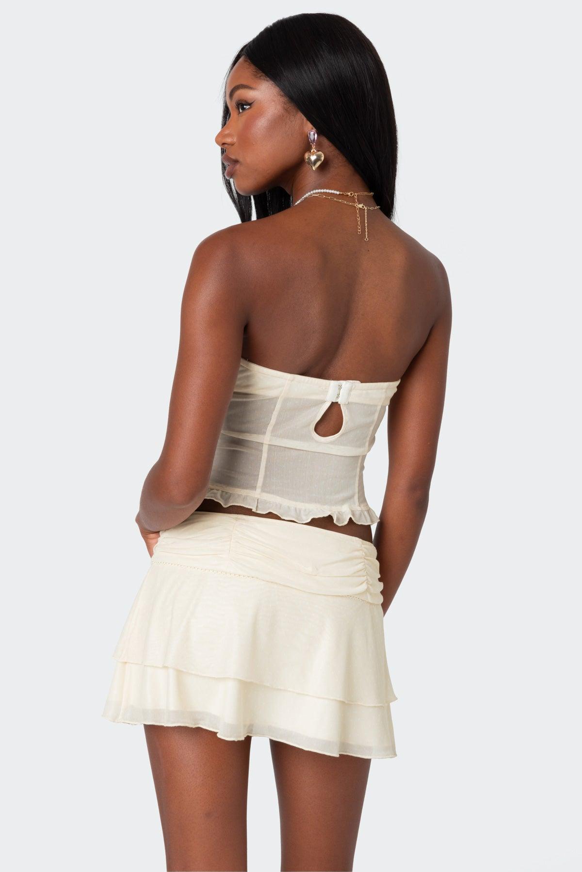 Jojo Strapless Sheer Mesh Corset Product Image