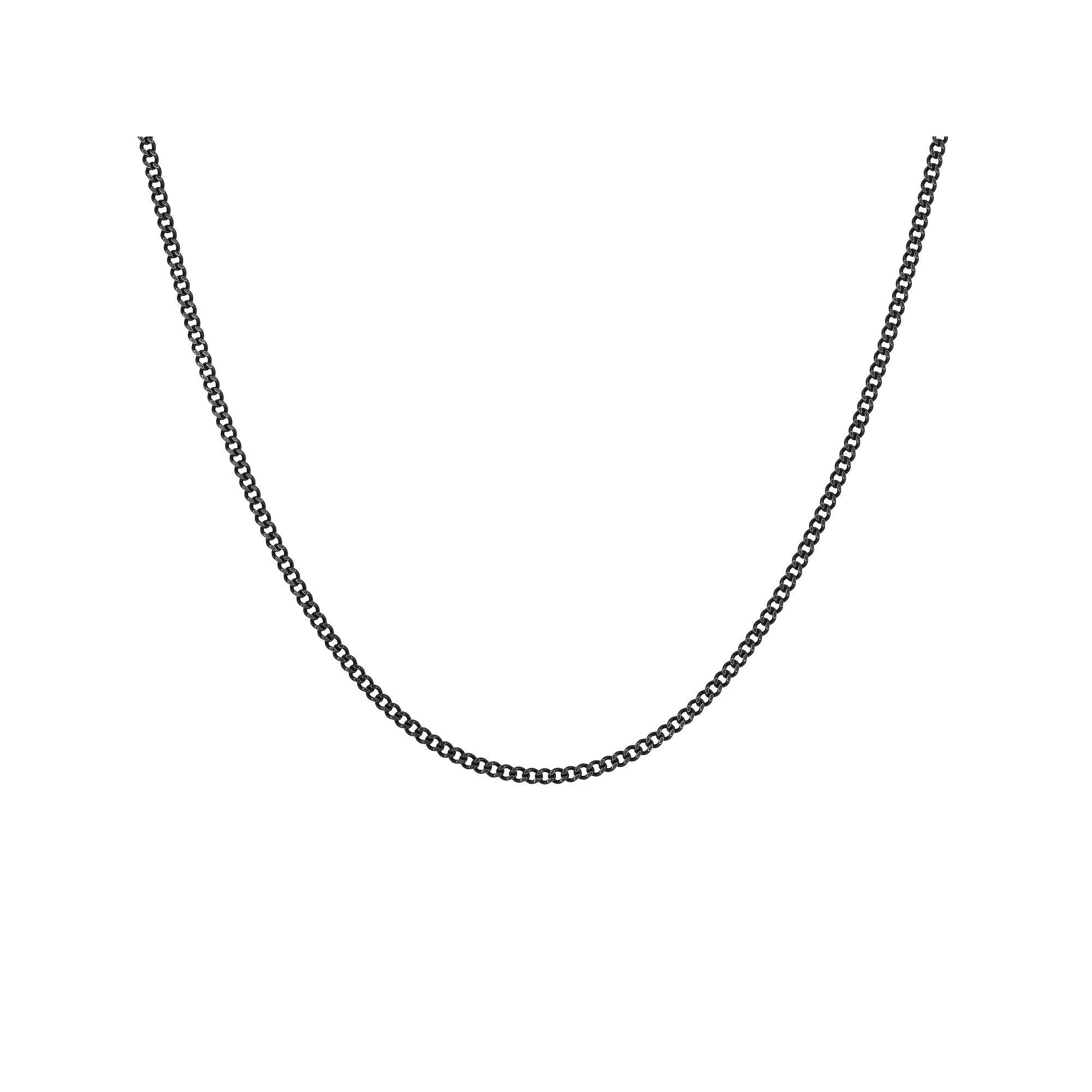 Mens LYNX Stainless Steel Curb Chain Necklace Black Tone Product Image