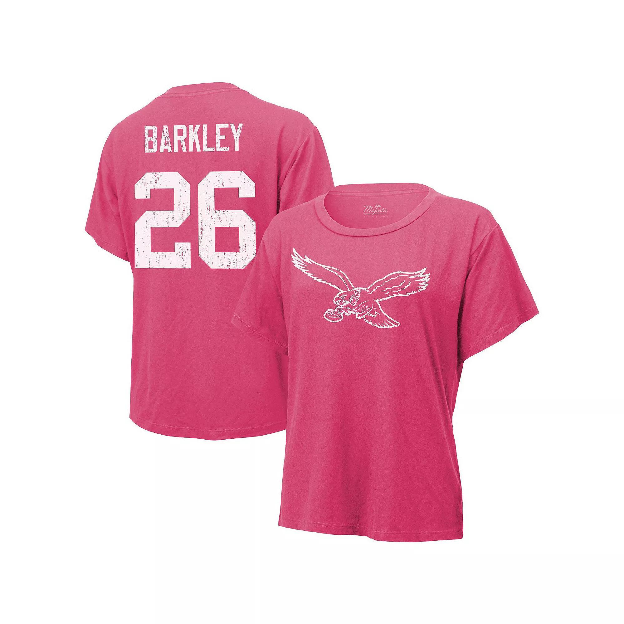 Women's Majestic Threads Saquon Barkley Pink Philadelphia Eagles Name & Number T-Shirt, Size: Small Product Image