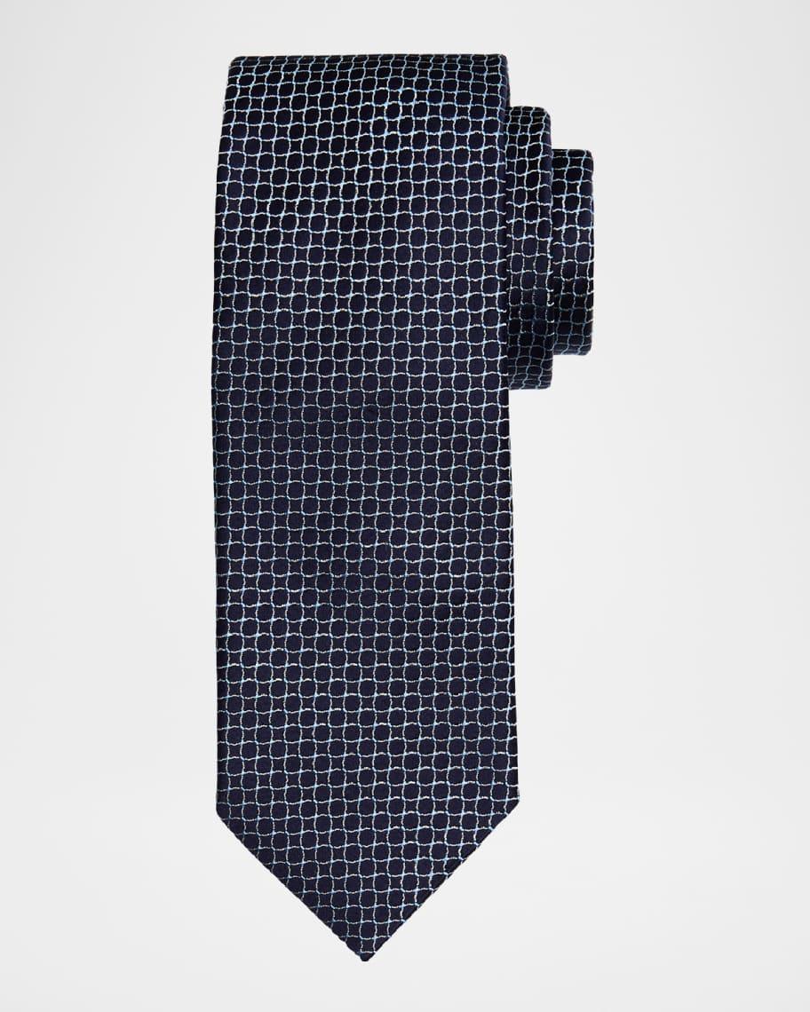 Mens Woven Geometric Silk Tie Product Image