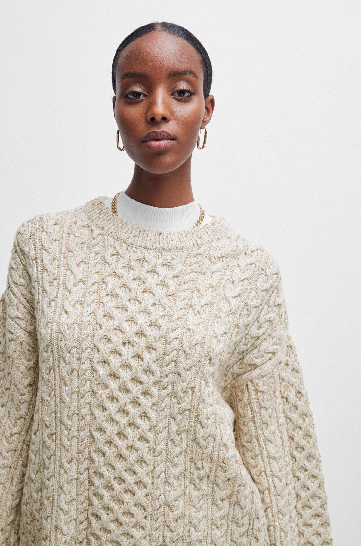 Wool-blend sweater with cable-knit structure Product Image