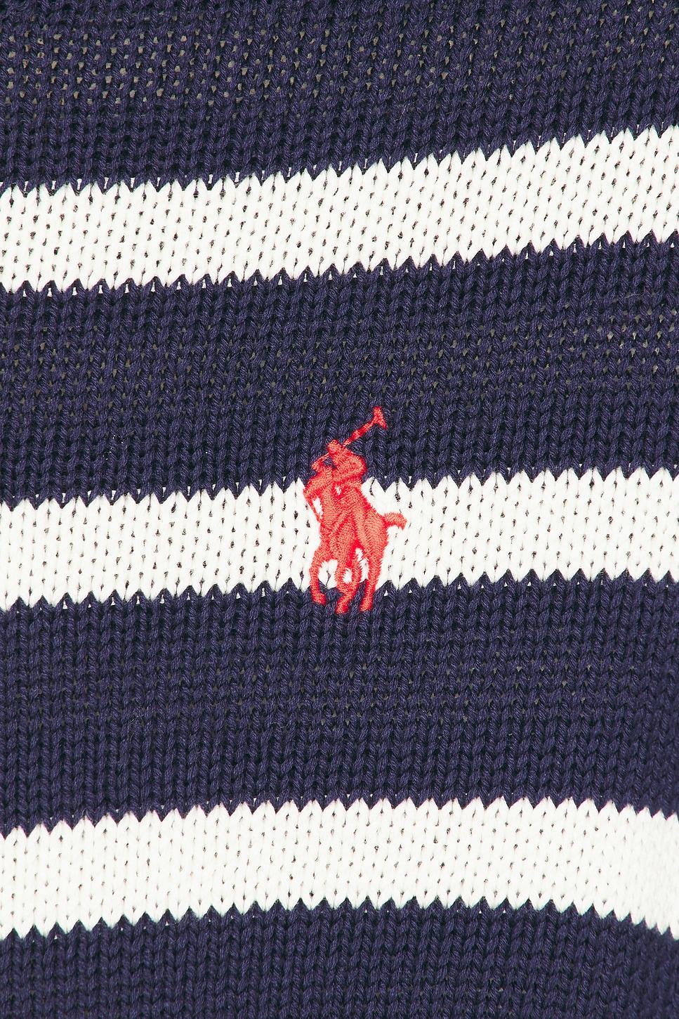 Striped Cotton Crewneck Cardigan Product Image