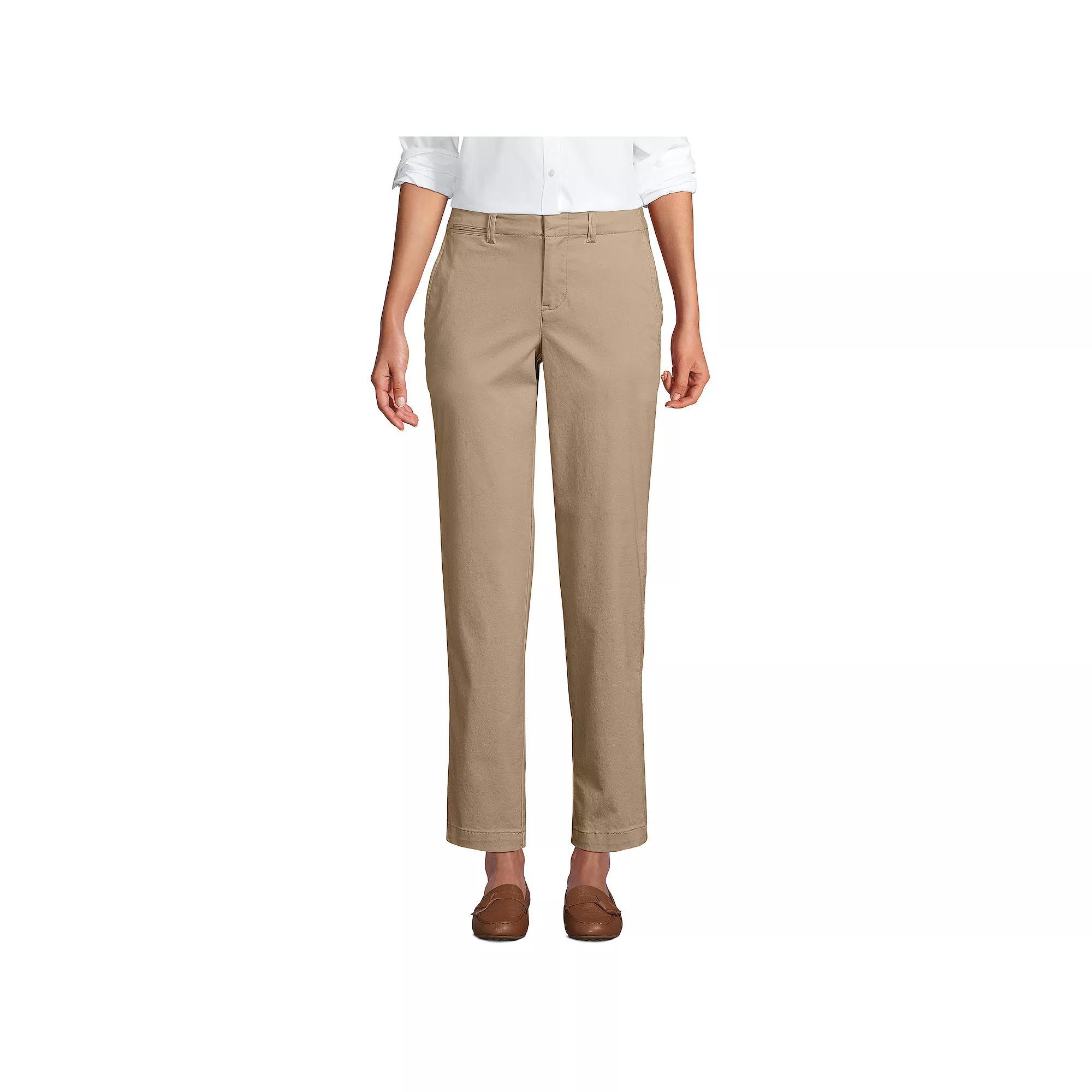 Petite Lands' End Mid Rise Classic Straight Leg Chino Ankle Pants, Women's, Size: 16 Petite, Desert Product Image