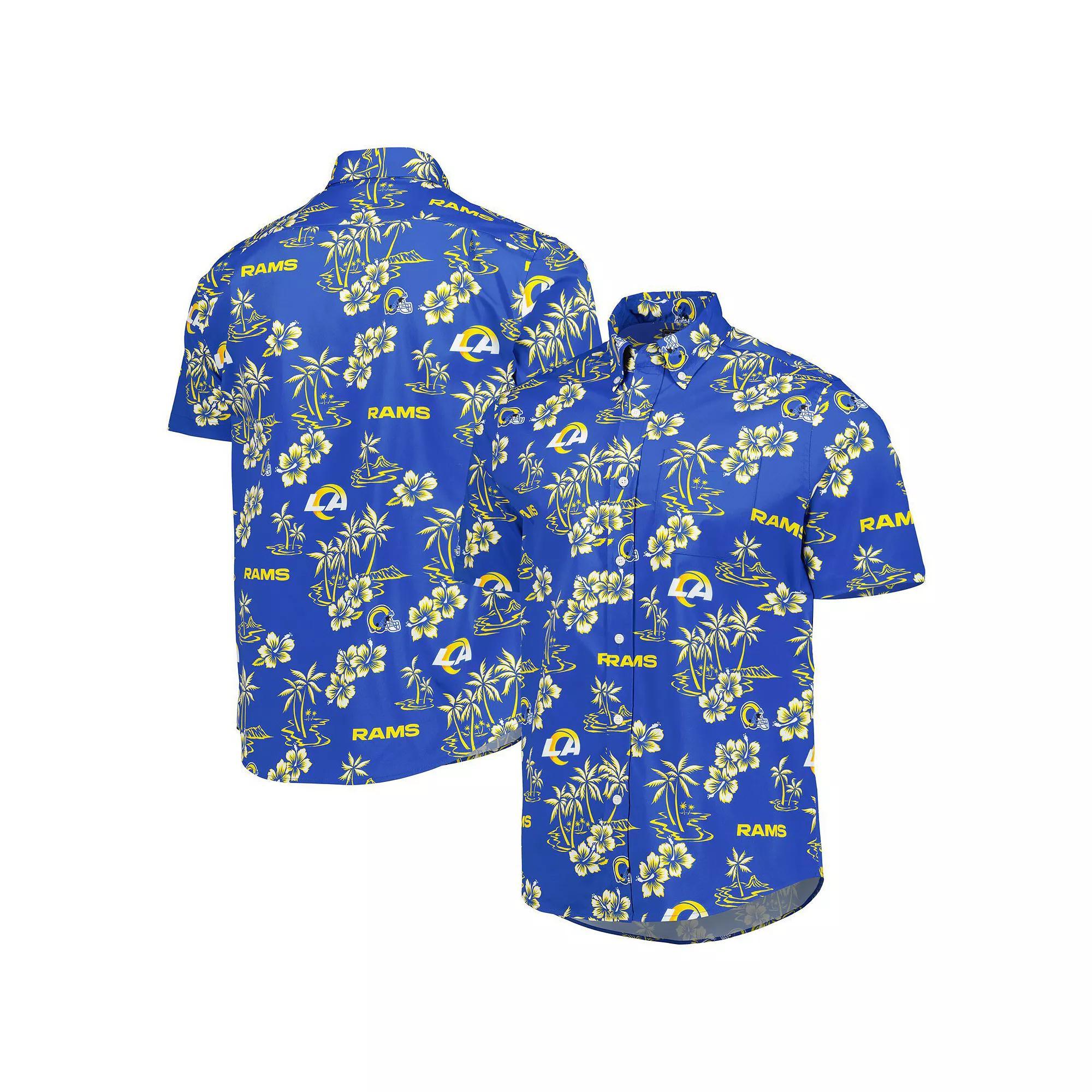 Men's Reyn Spooner Royal Los Angeles Rams Kekai Button-Up Shirt, Size: Large, Blue Product Image