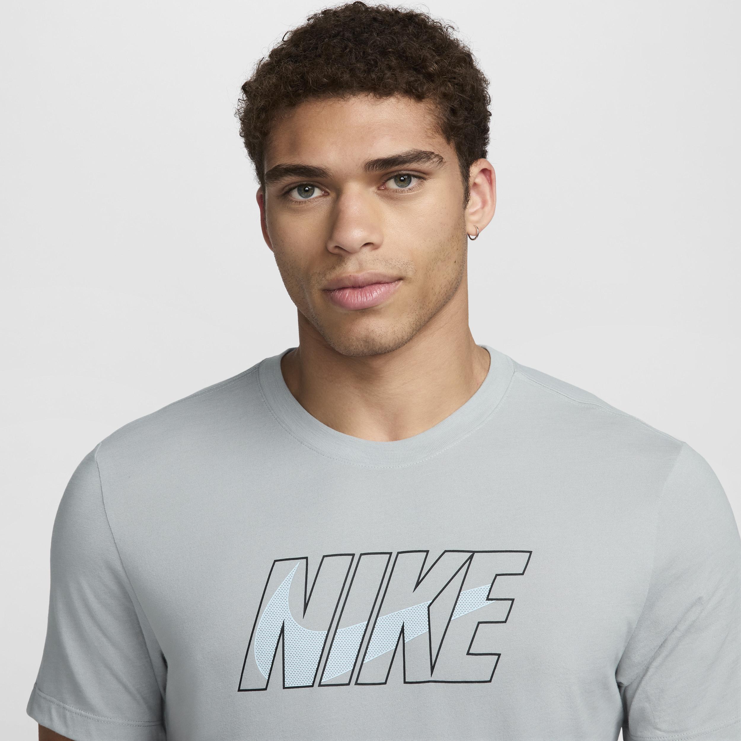 Men's Nike Dri-FIT Fitness Logo T-Shirt, Size: Large, Dark Gray Grey Product Image