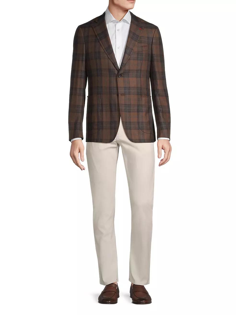 Capri Plaid Cashmere-Silk Two-Button Sport Coat Product Image