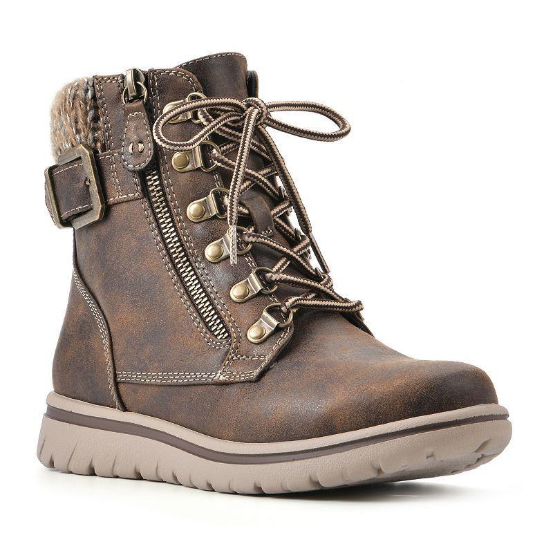Cliffs by White Mountain Hearty Women's Combat Boots, Size: 6.5 Wide, Brown Product Image