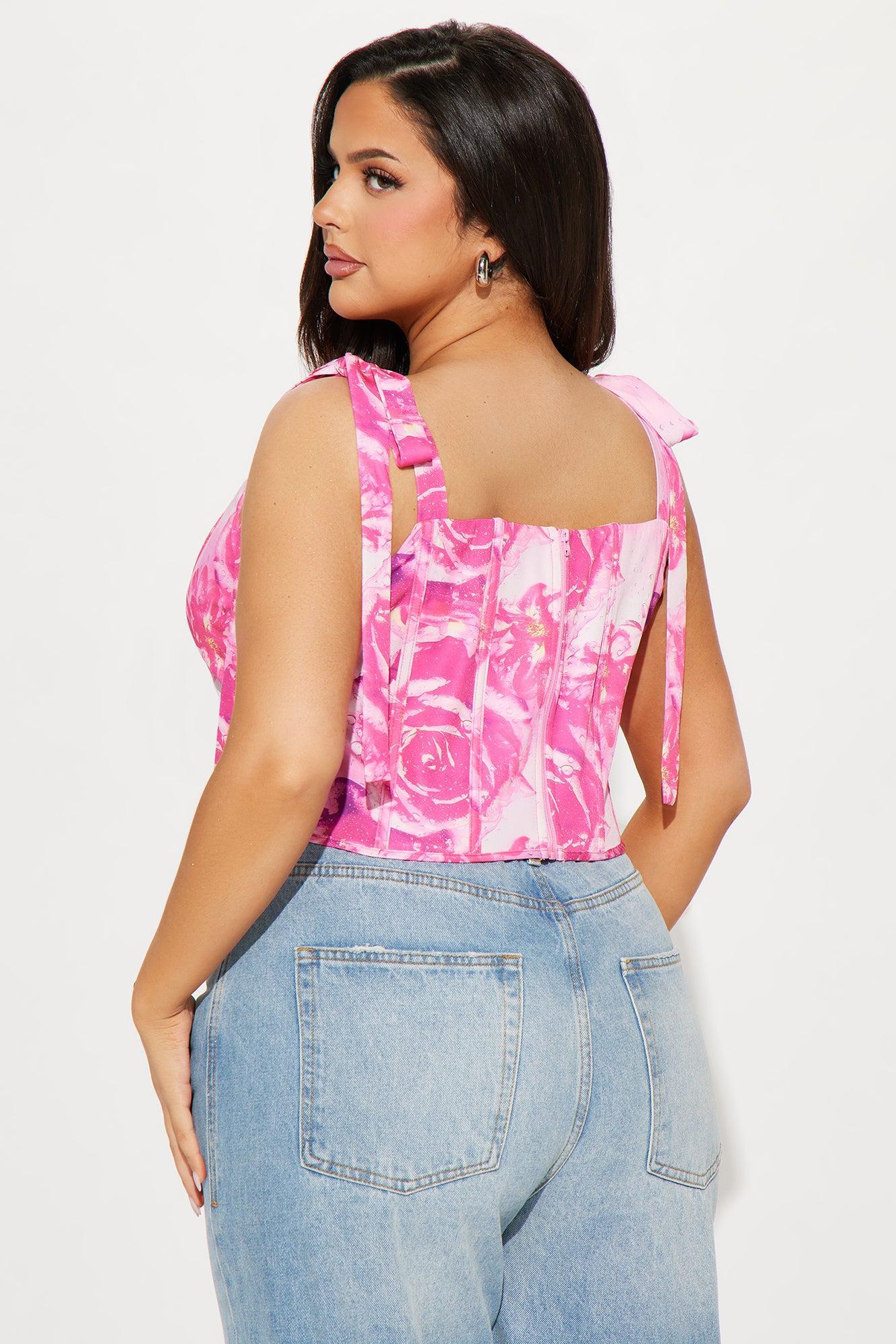 Pure Love Corset Top - Pink/combo Product Image