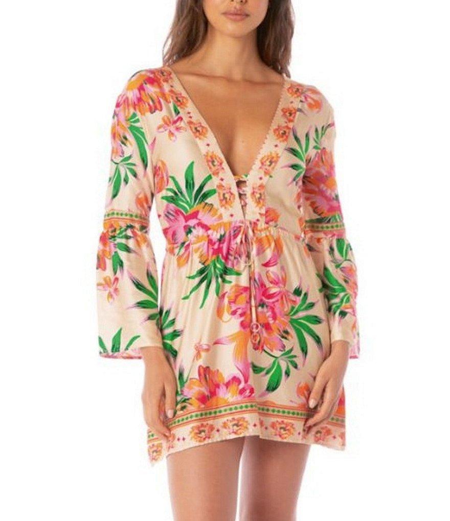 Maaji Agnes Bubbly Blossom Open Back Mini Cover-Up Dress Product Image
