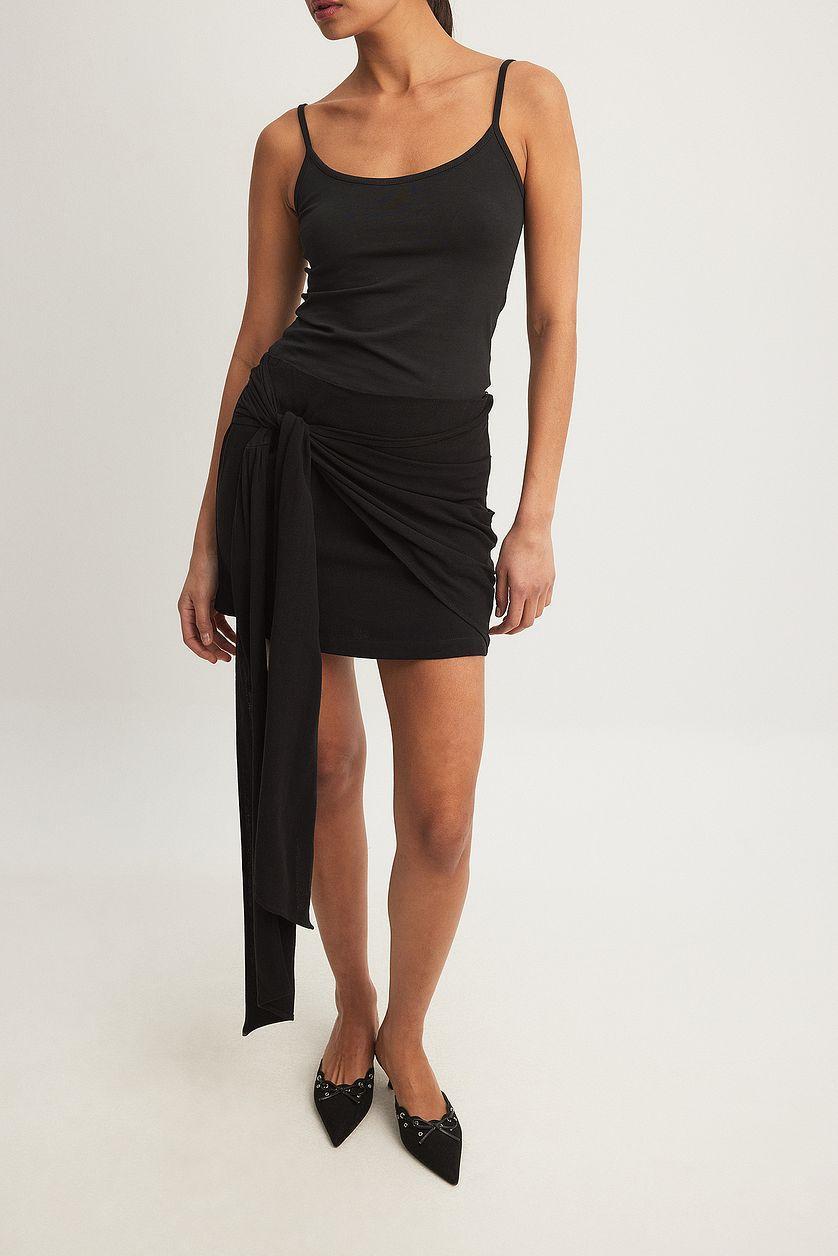 Linen Wrap Mini Skirt Product Image