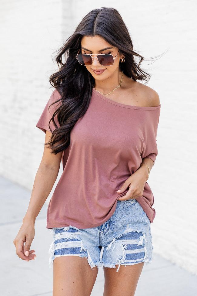 Easy Days Cinnamon Crew Neck Relaxed Tee SALE Product Image