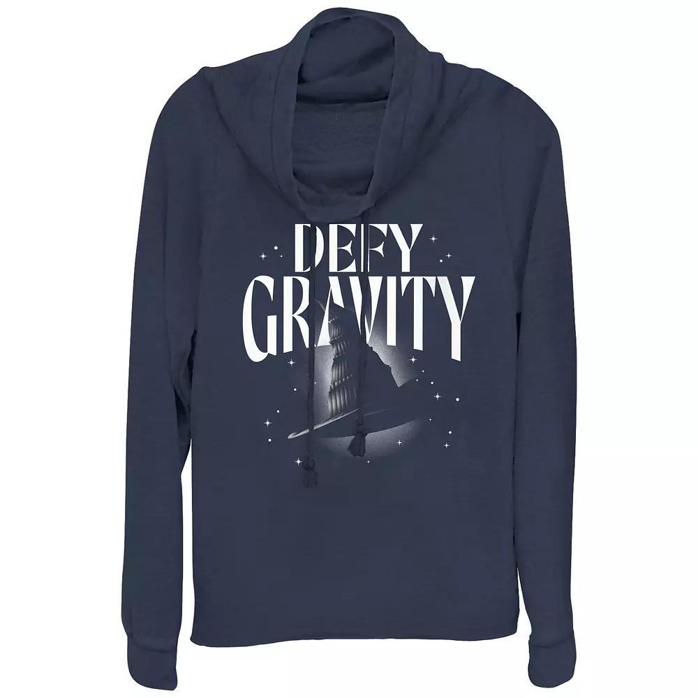 Womens Wicked Defy Gravity Cowlneck Graphic Lightweight Long Sleeve Blue Product Image