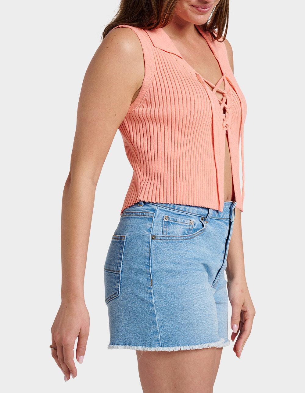 QUIKSILVER Sandbar Sleeveless Lace Up Womens Sweater - PINK Product Image