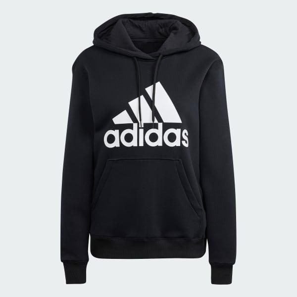 adidas Essentials Big Logo Regular Fleece Hoodie Sandy Pink XL Womens Product Image