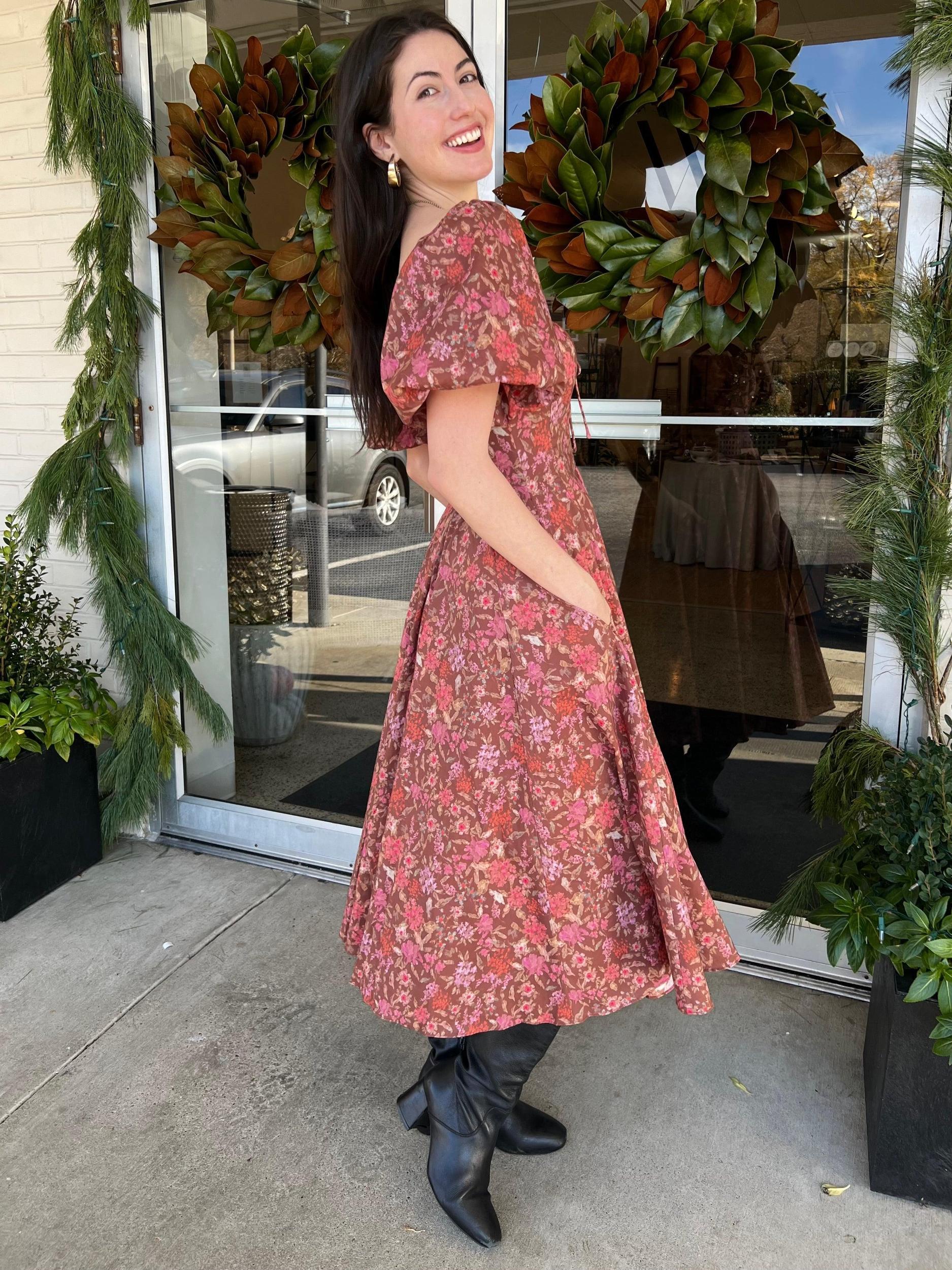 Julie Puff Sleeve Floral Dress Product Image