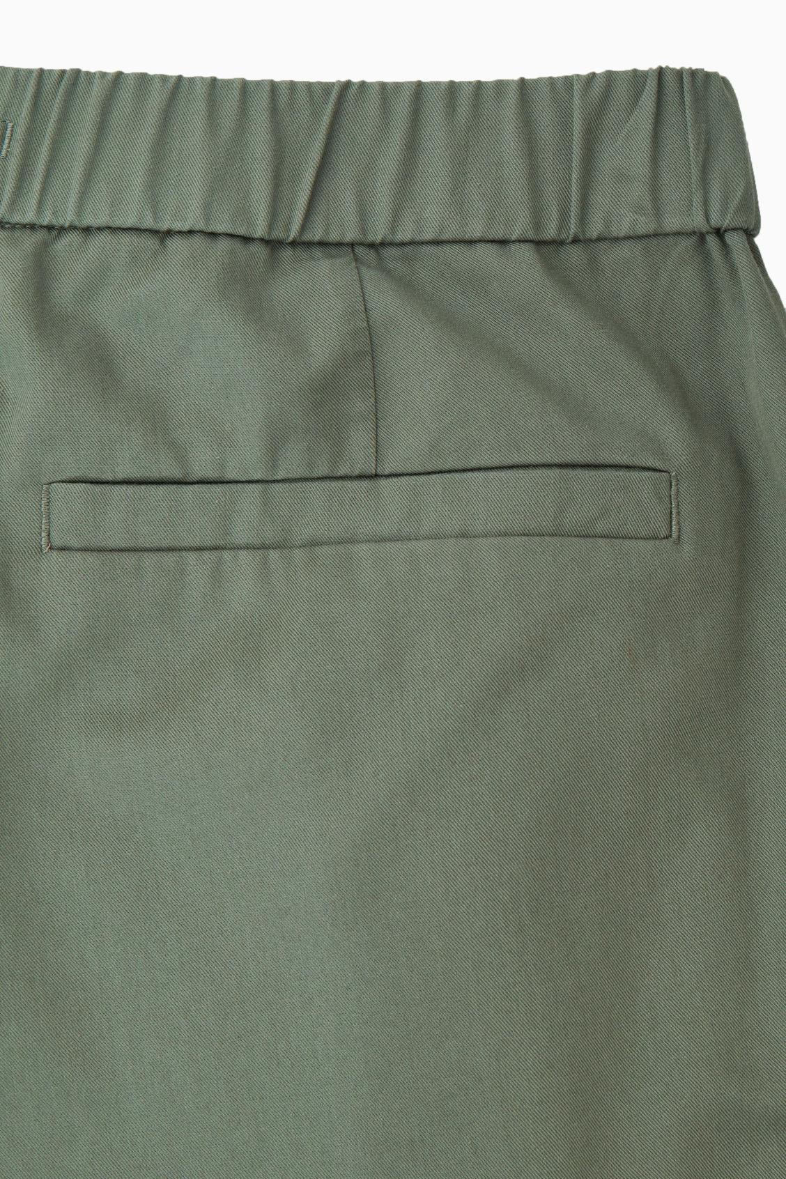ELASTICATED TAPERED TWILL PANTS Product Image