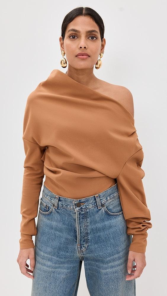 A.W.A.K.E. MODE Off Shoulder Asymmetric Long Sleeve Top | Shopbop Product Image