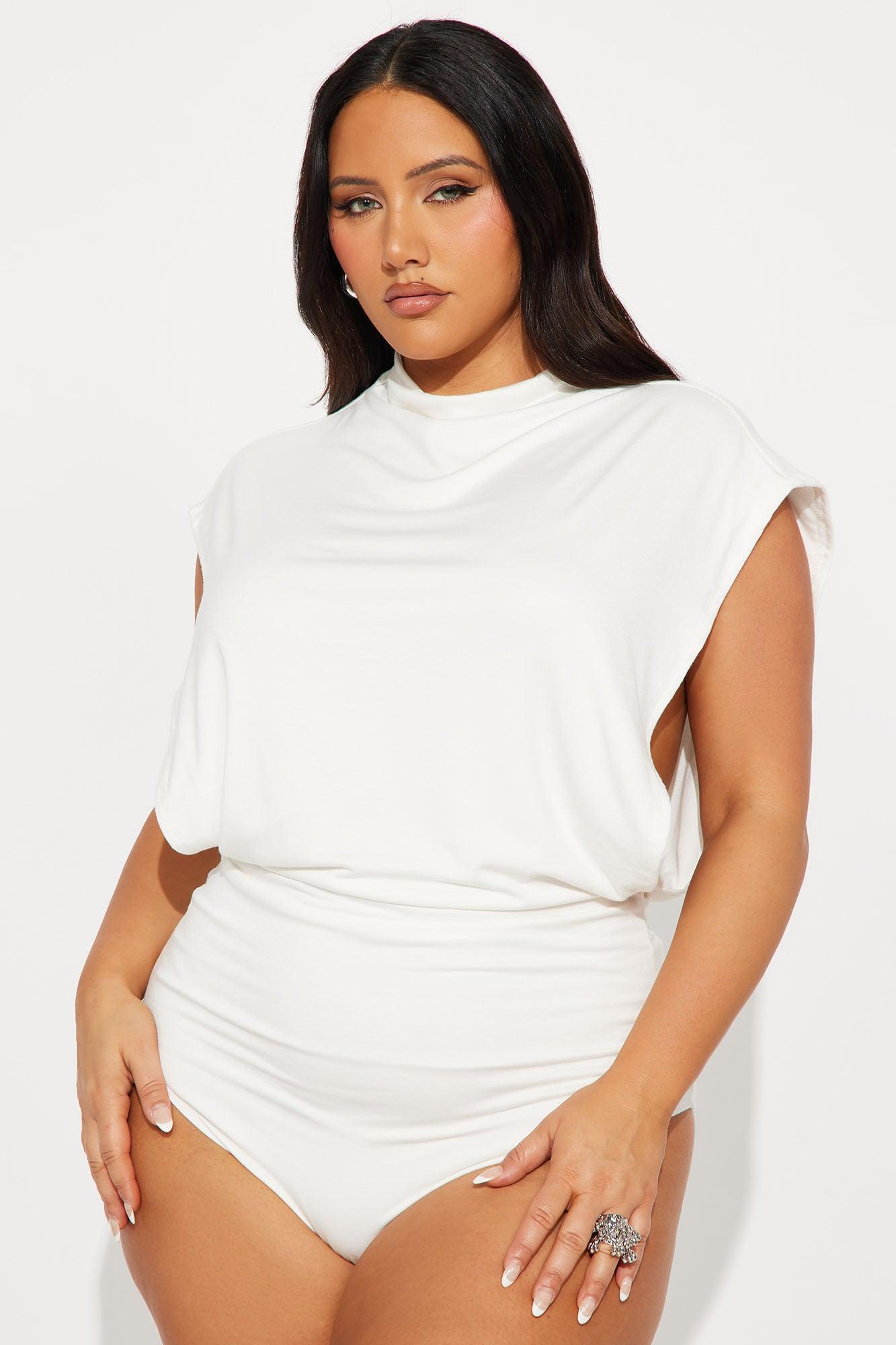 Audra Double Lined Turtle Neck Bodysuit - Ivory Product Image