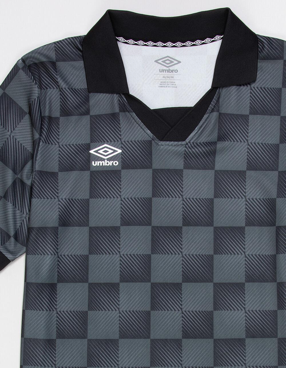 UMBRO All Over Print Mens Johnny Collar Shirt - BLACK COMBO Product Image
