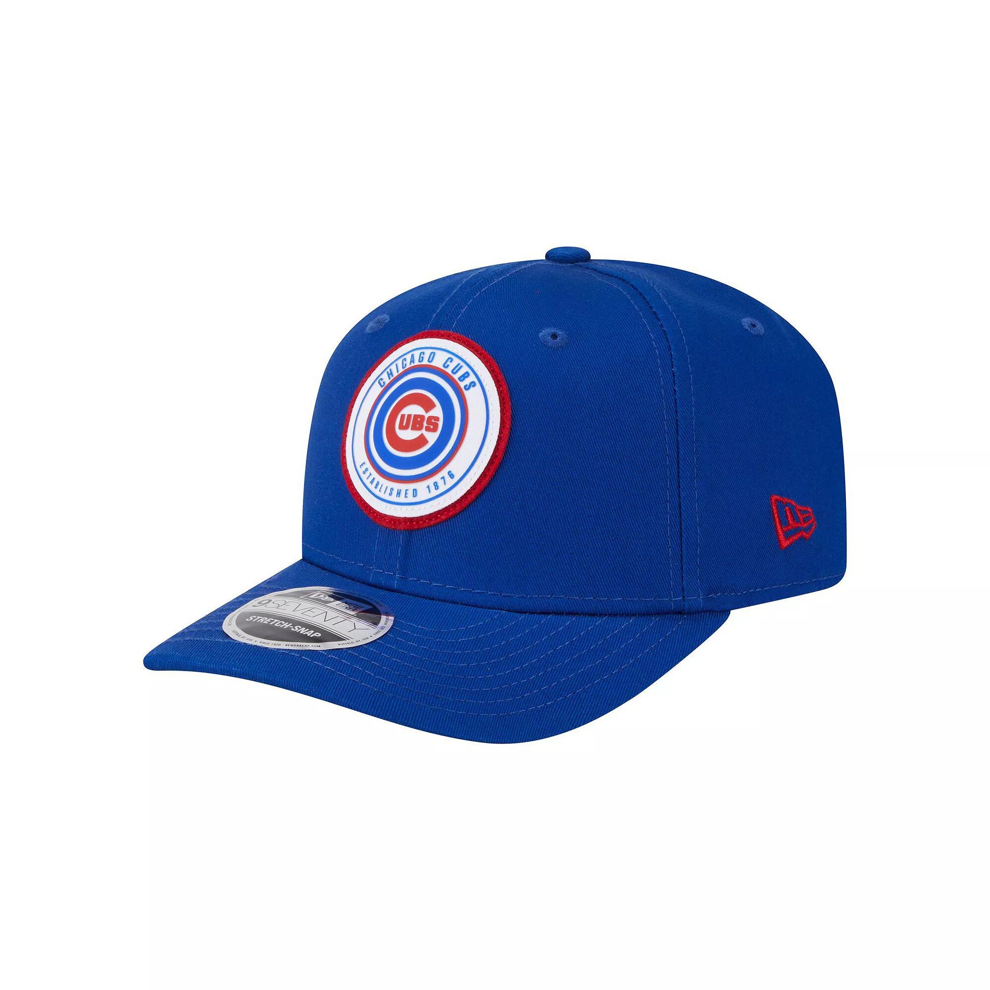 Men's New Era Royal Chicago Cubs Circle Patch 9SEVENTY Stretch-Snap Hat, Blue Product Image