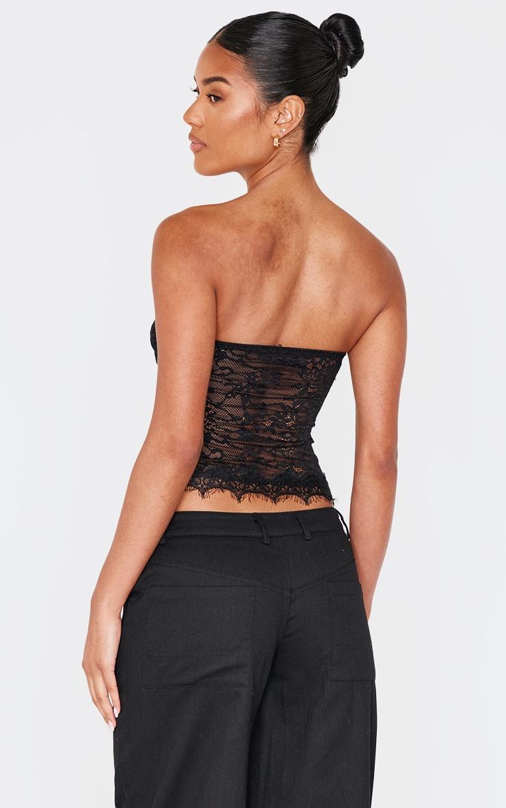 Black Lace Bandeau Corset Product Image