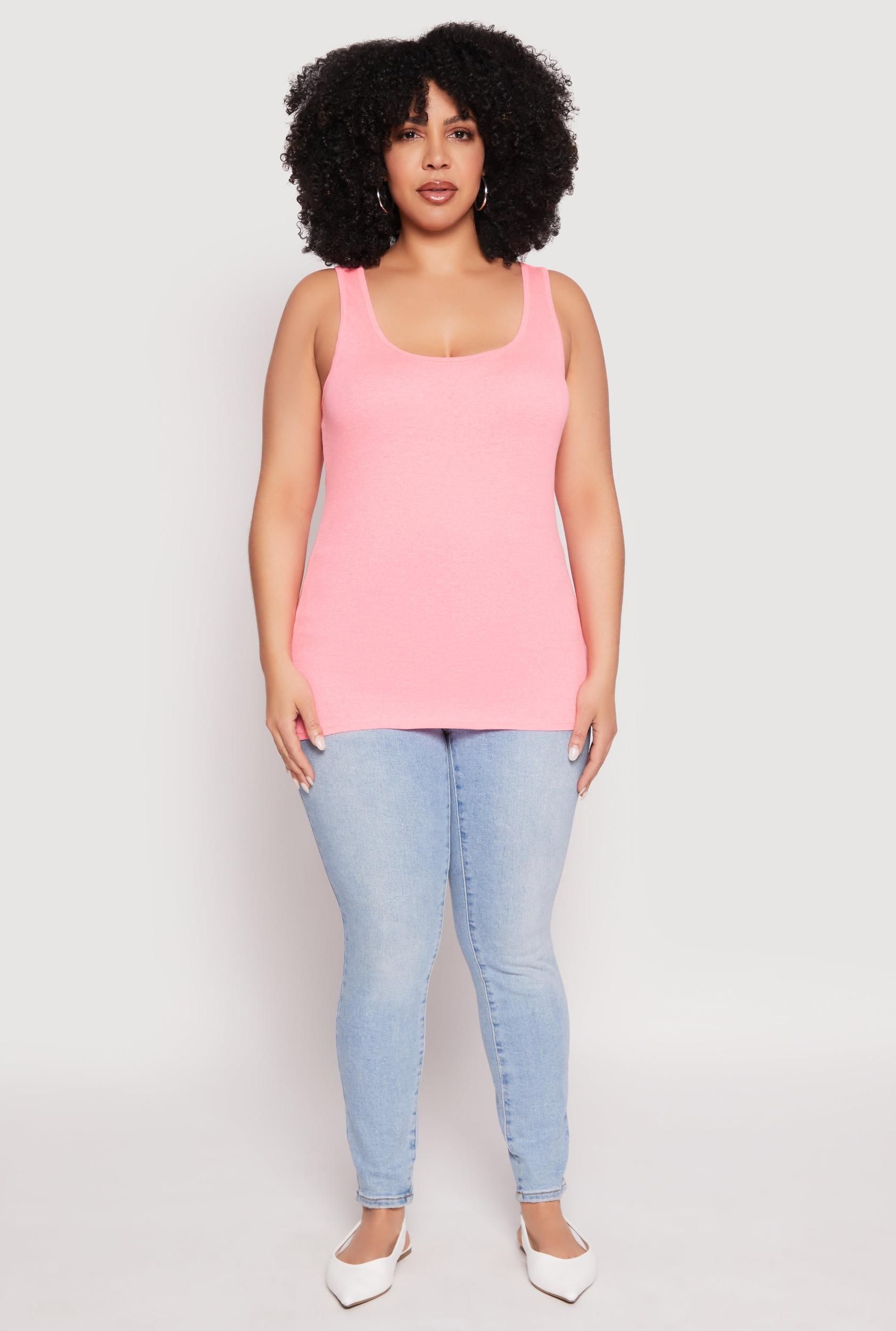Womens Plus Size Rib Knit Tank Top Product Image