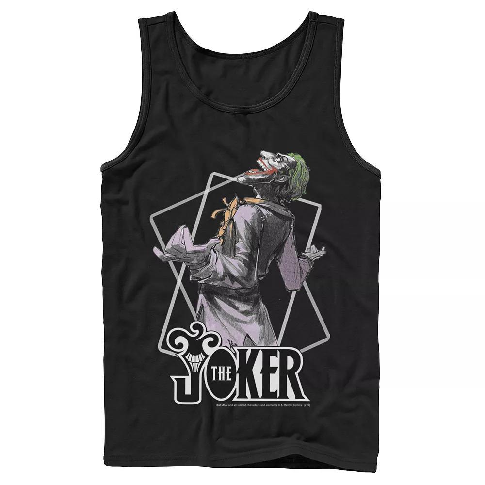 Men's DC Comics The Joker Card Outline Tank Top, Size: XL, Black Product Image