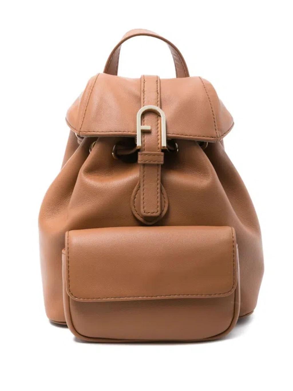 FURLA Mini  Flow Backpack In Brown Product Image