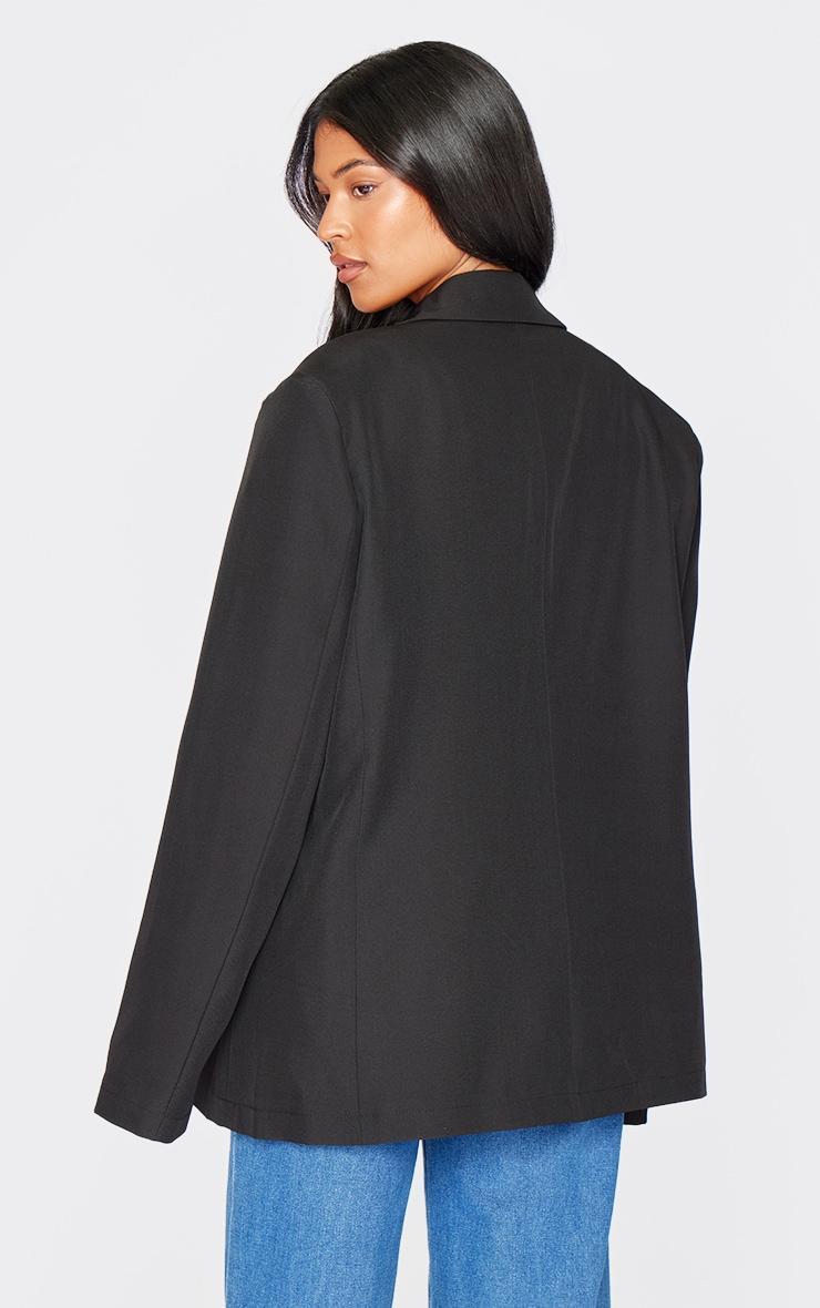 Tall Black Seam Detail Structured Oversized Blazer Product Image