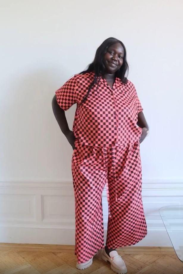 Long Lounge Set - Berry Check Product Image