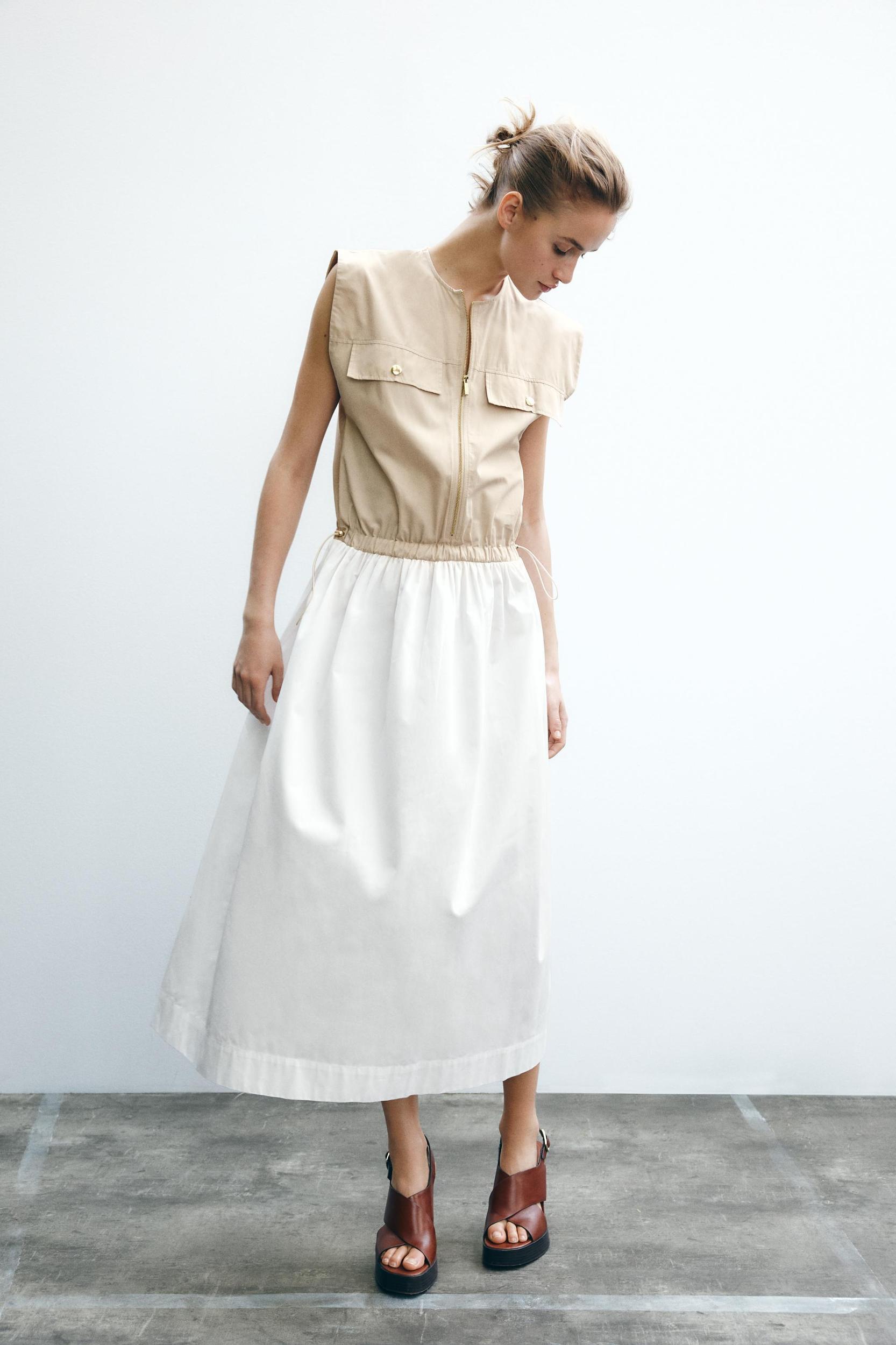 COMBINATION POPLIN DRESS Product Image