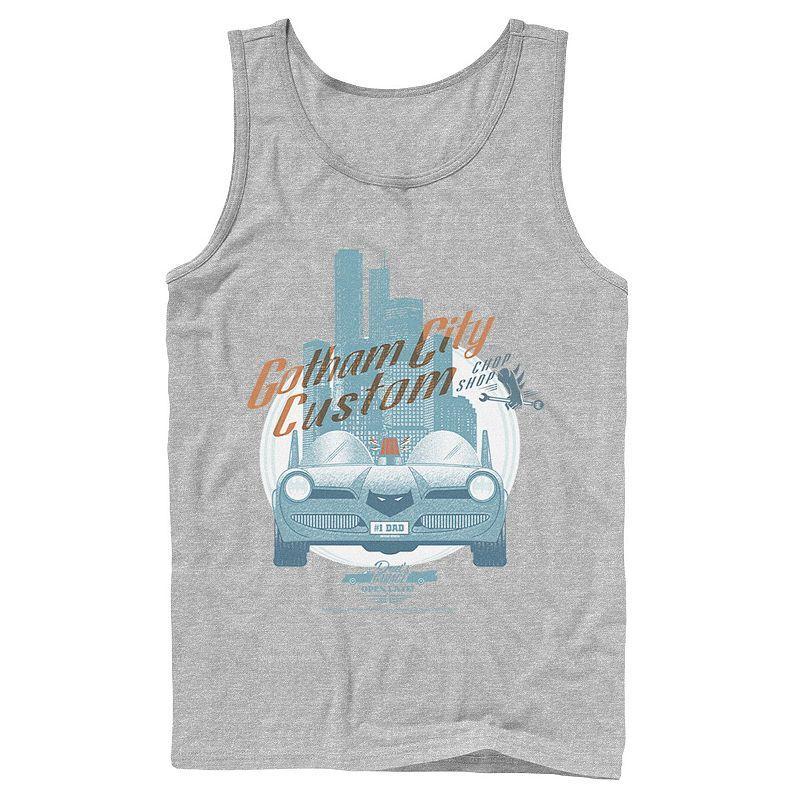 Men's DC Comics Gotham City Customs Shop Poster Tank Top, Size: Large, Athletic Grey Product Image
