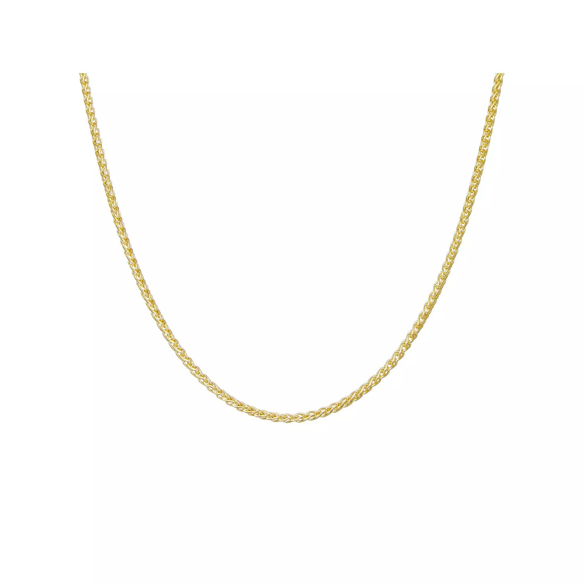 Giorgio di Vicenza Sterling Silver Wheat Chain Necklace, Womens Gold Tone Product Image