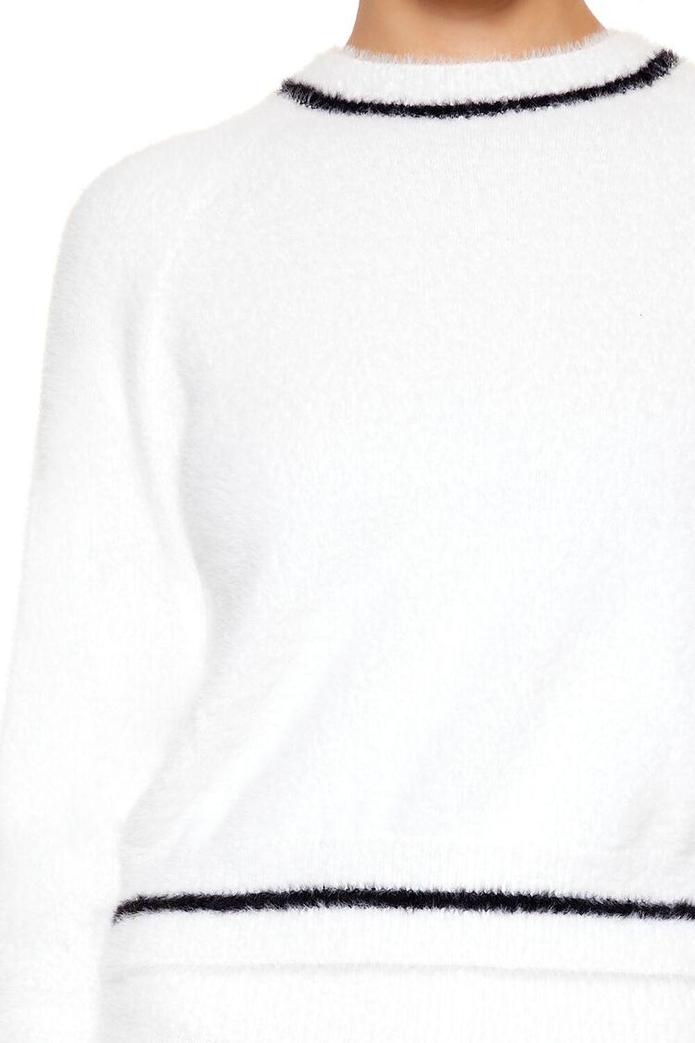 Two-Tone Fuzzy Knit Sweater | Forever 21 Product Image