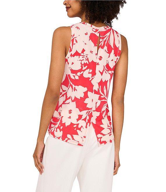 Vince Camuto Floral Print Round Neck Sleeveless Tank Product Image