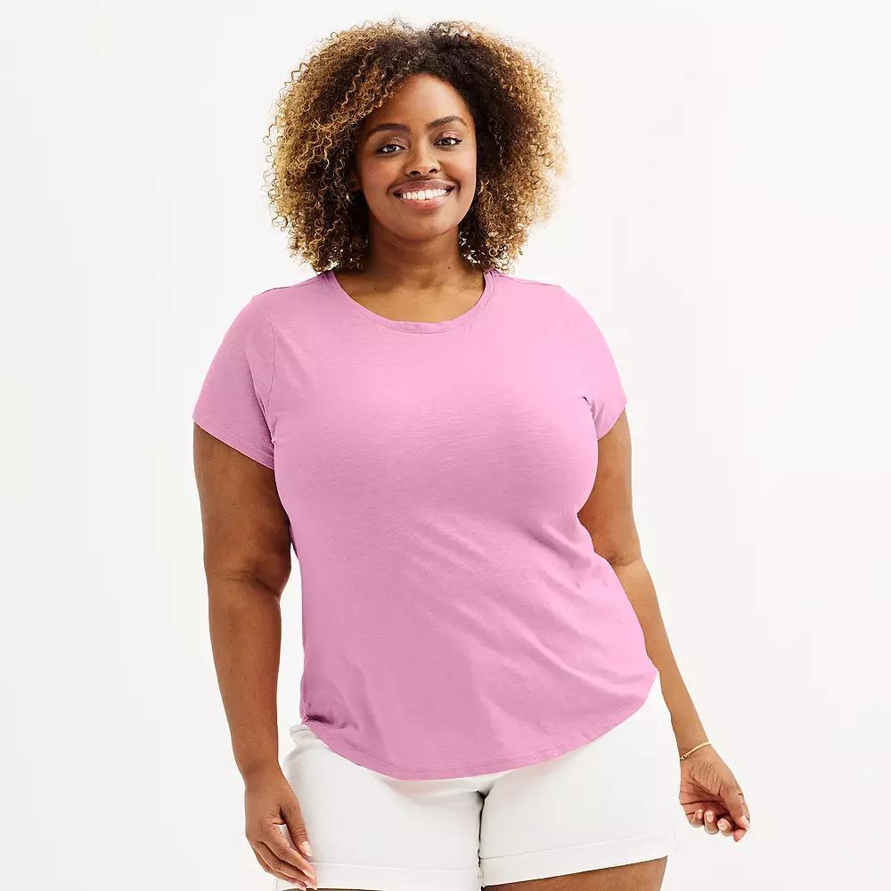 Plus Size Sonoma Goods For Life Short-Sleeve Crew Tee, Womens Product Image