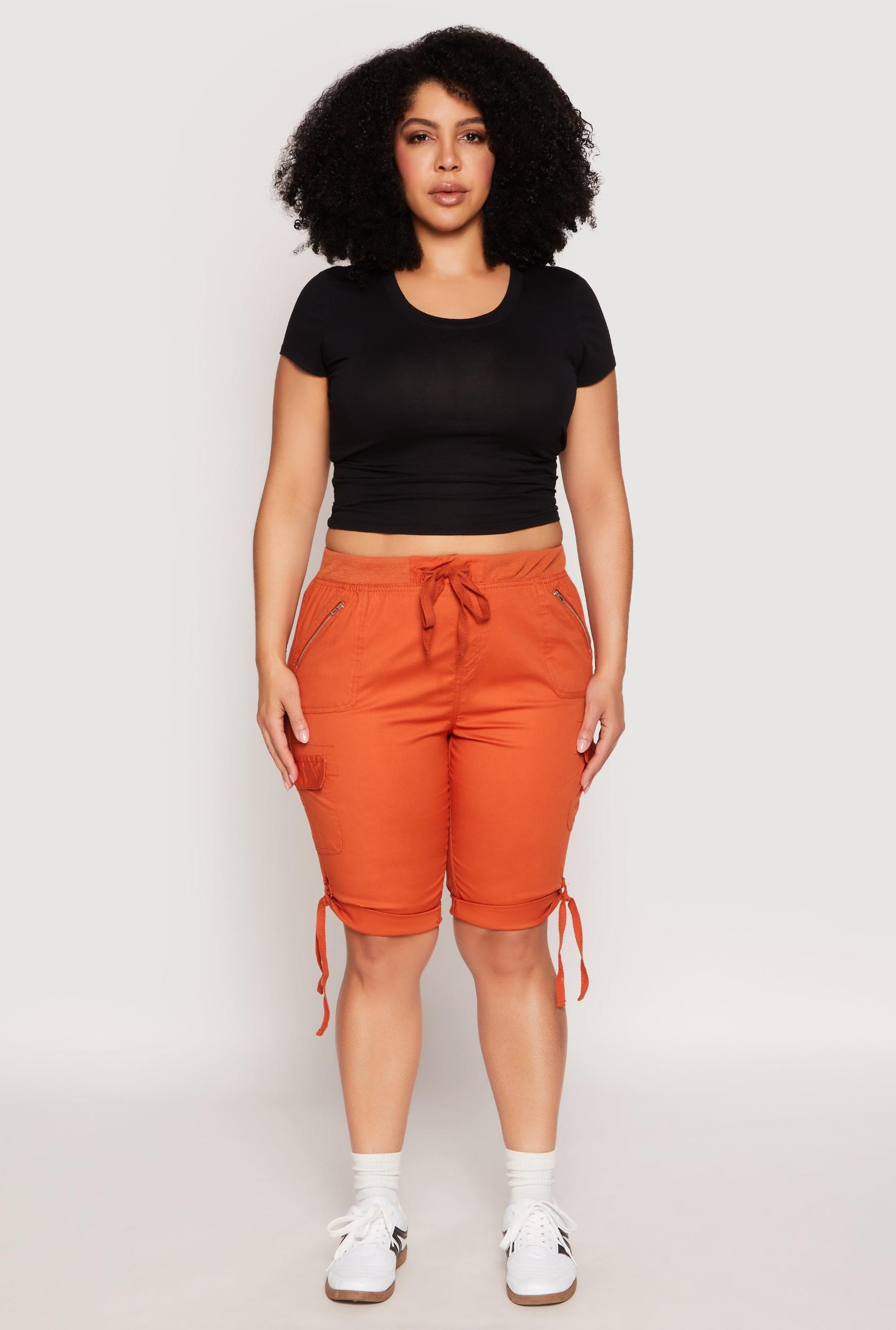 Womens Plus Size Zip Pocket Bermuda Shorts Product Image