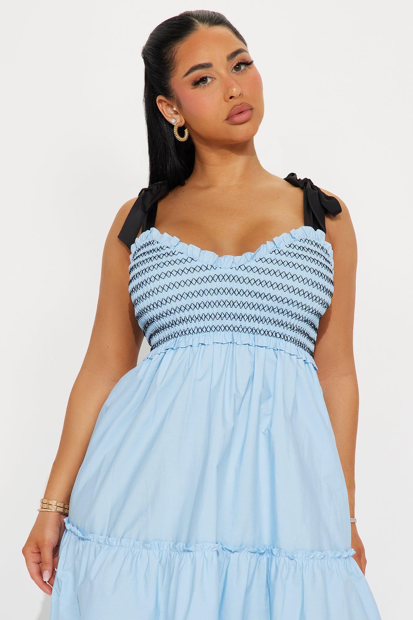 Marissa Poplin Maxi Dress - Blue Product Image